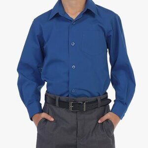 Boys Size 7 Gioberti Long Sleeve Dress Shirt, Royal Blue